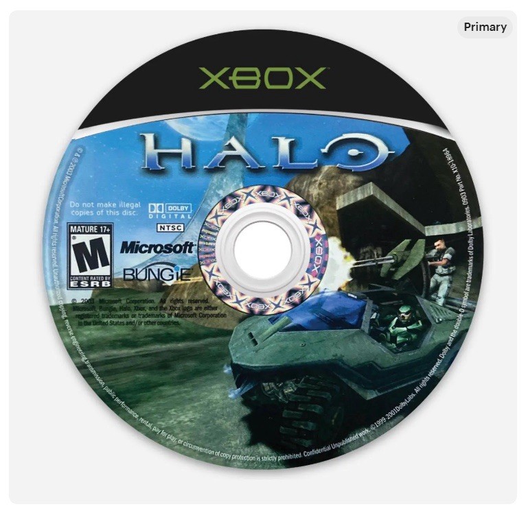 3” Halo Game Disc Vinyl Sticker Matte Finish Dishwasher Safe