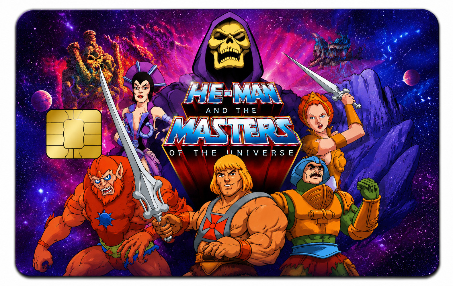 Retro He-Man Credit Card Skin 80s Cartoon Debit Card Vinyl Wrap