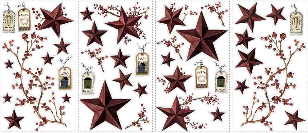 Rmk1276scs Calcomanias De Pared Despegables Y Adhesivas Con Estrellas Y Baya…