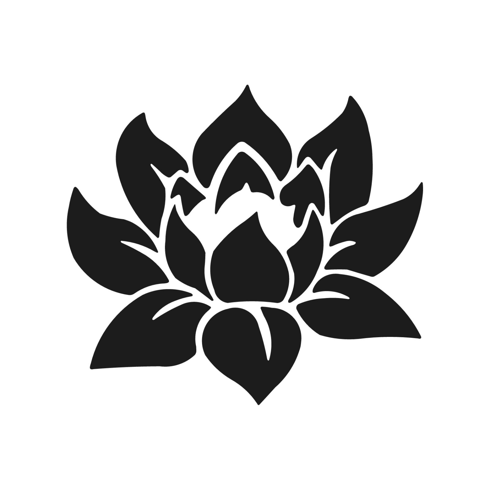 Detailed Lotus flower Vinyl Decal Flower Sticker
