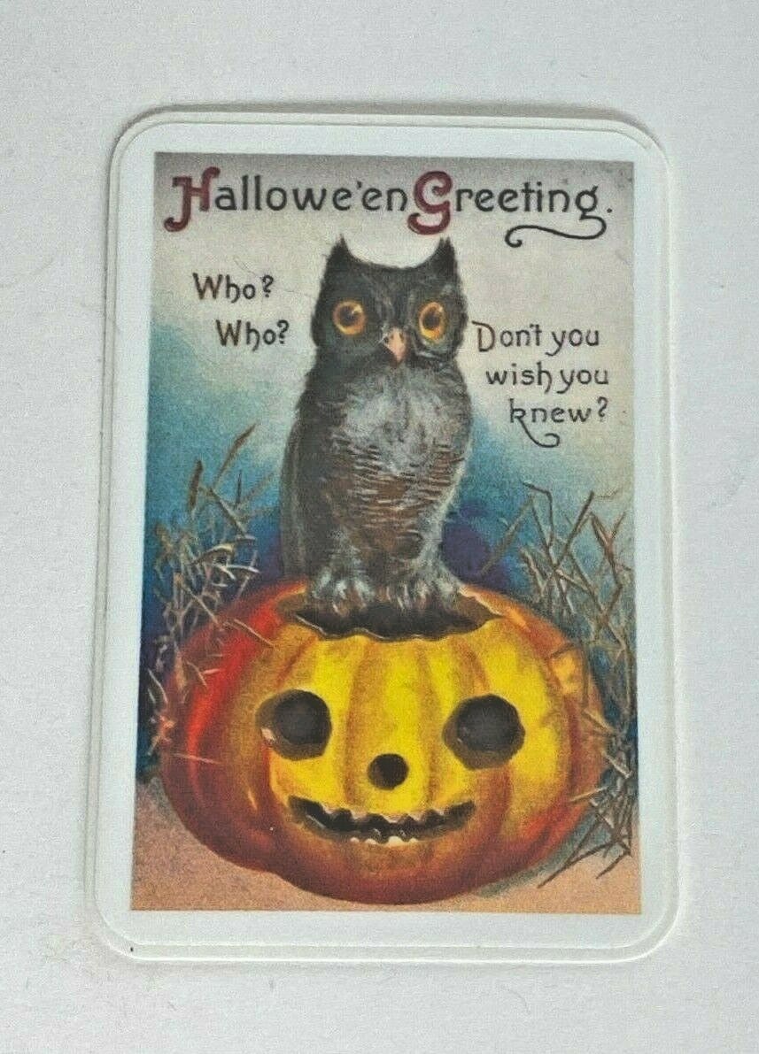 HALLOWEEN GREETINGS Cat Pumpkin Vinyl Sticker 3" Notebook Mug Fade Resistant