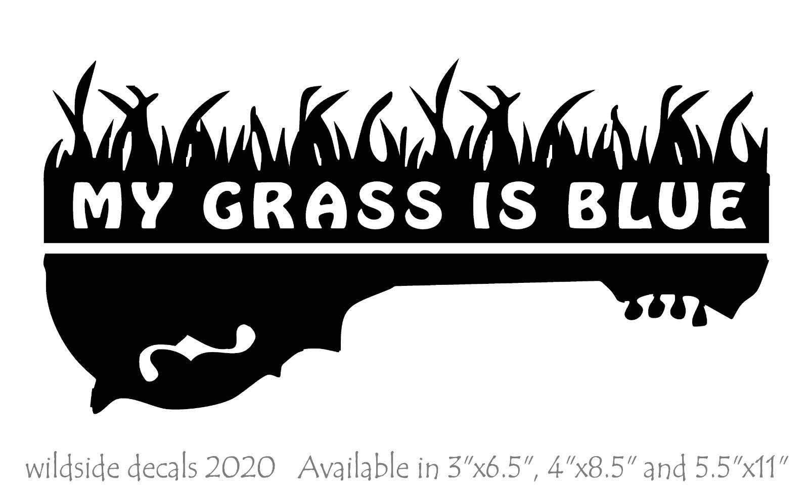 My Grass Is Blue Decal with Mandolin Car Vinyl Music Sticker