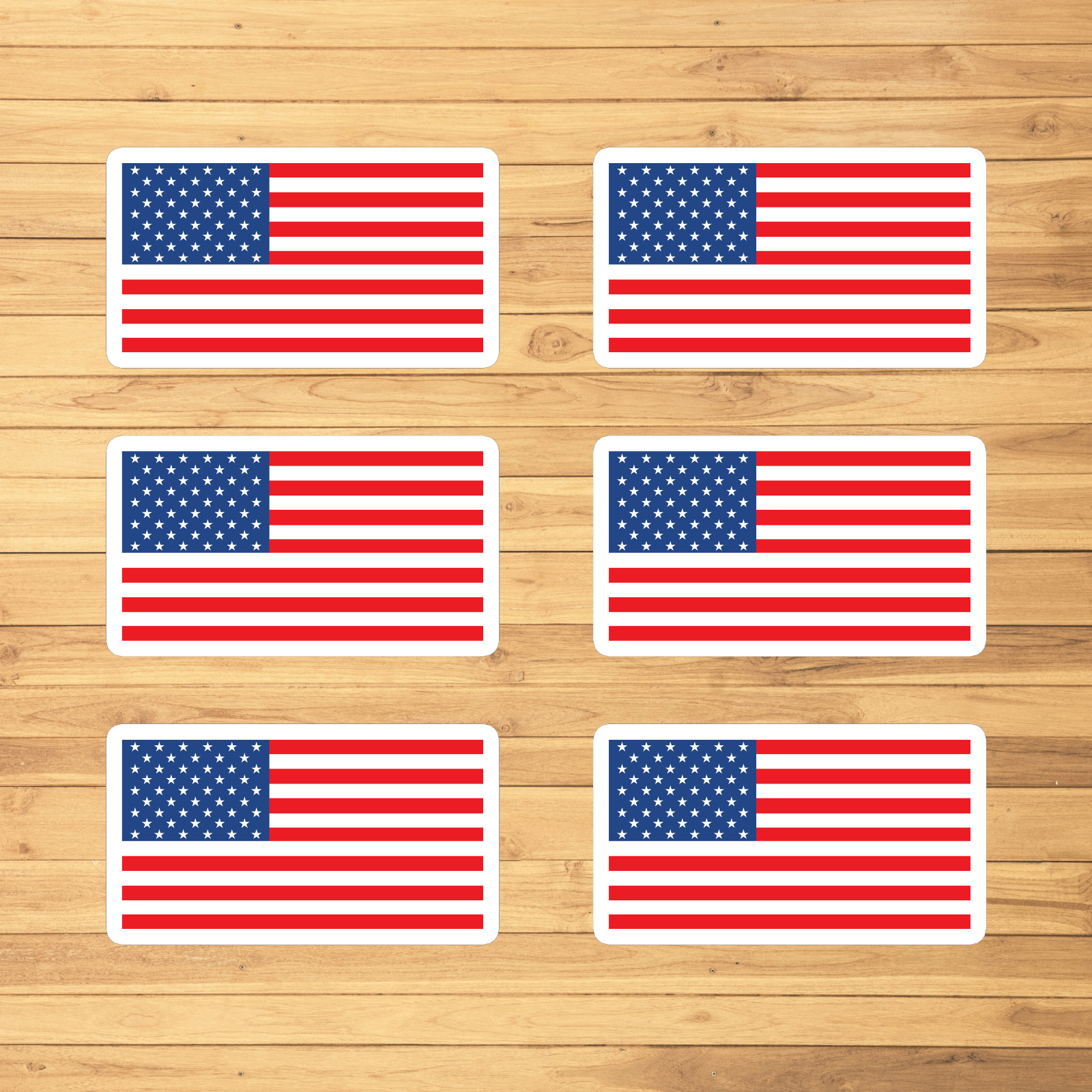 Set of 6 – USA Flag Decal Patriotic – American Flag Stickers