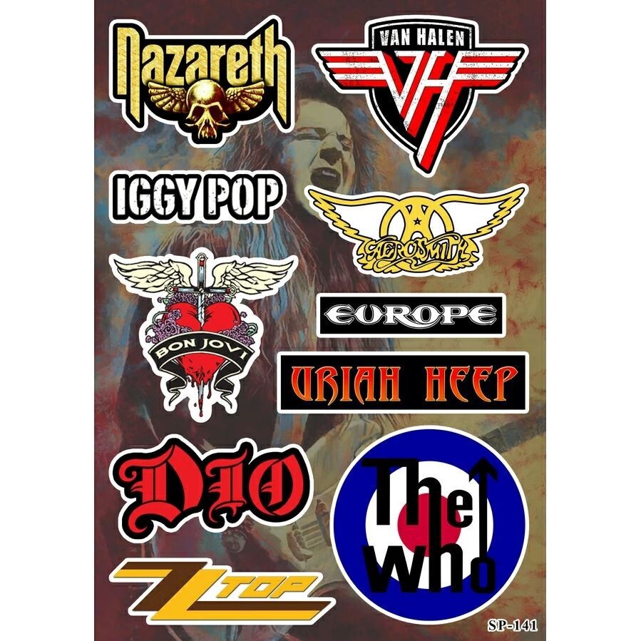 Heavy Metal Rock Sticker Pack | Van Halen Aerosmith Dio Nazareth ZZ Top Europe