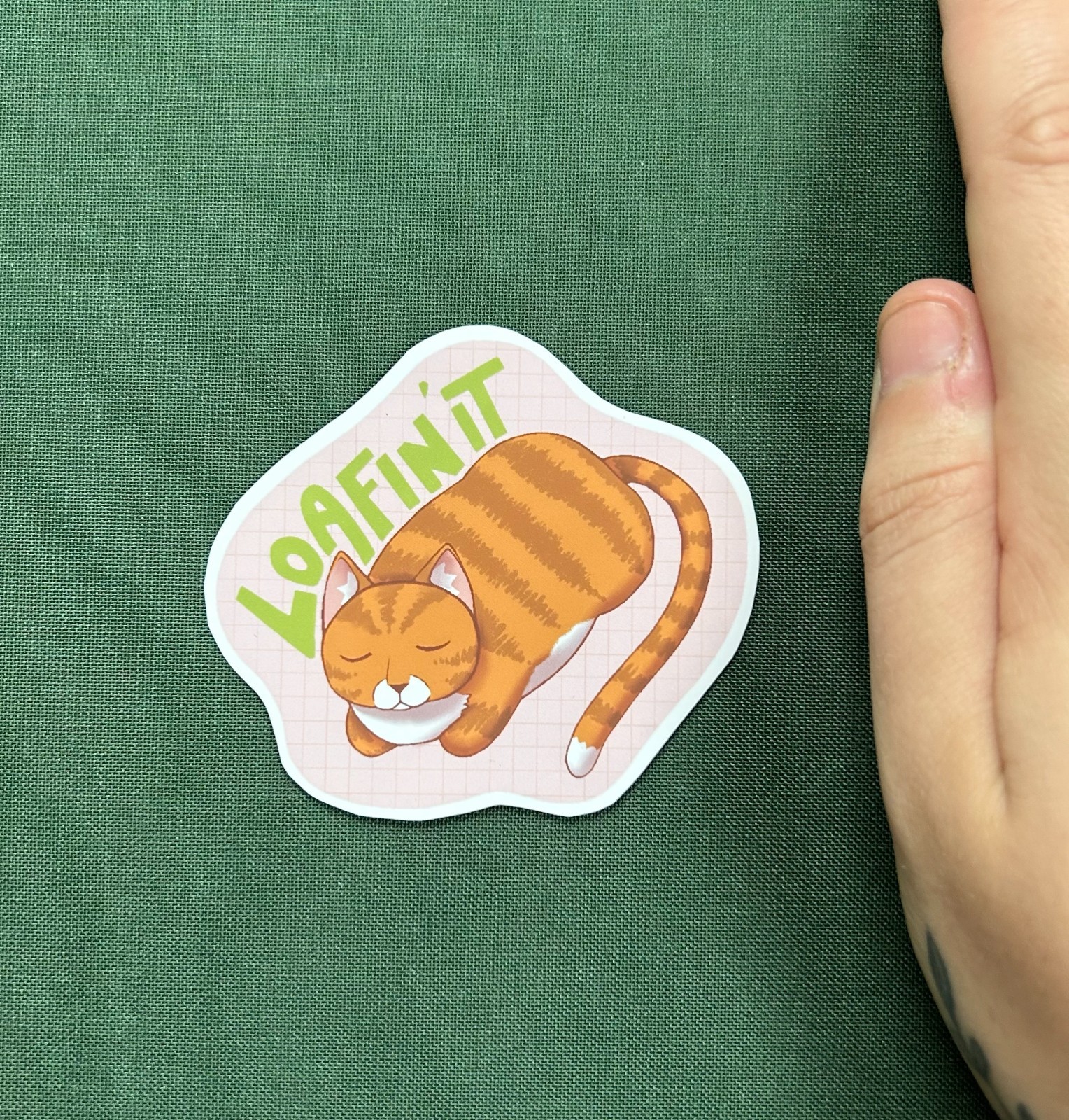 STICKER – "Loafin It" Cat Sticker, 4 inches, glossy sticker original art
