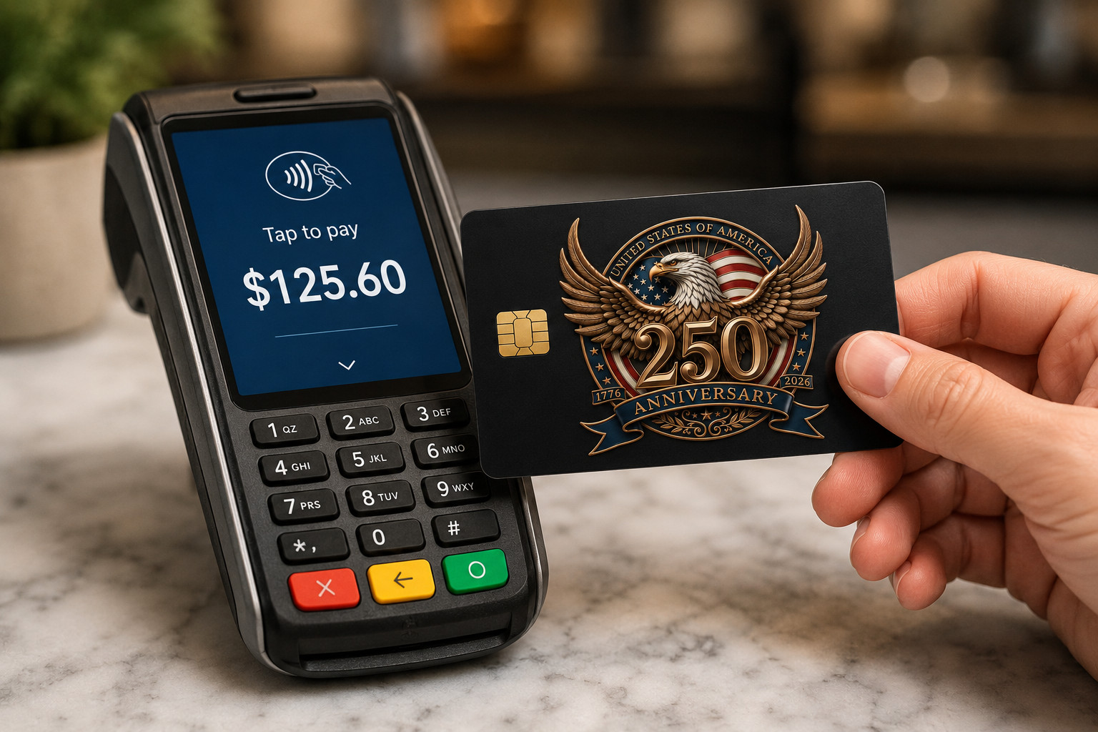 USA 250 Years Patriotic Eagle Emblem Debit Card Credit Card Skin Vinyl Sticker
