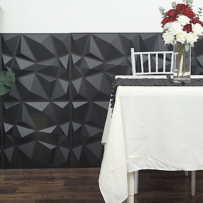 12 Matte 20×20 in Square 3D Diamond Textured PVC Stick On WALL PANELS Events