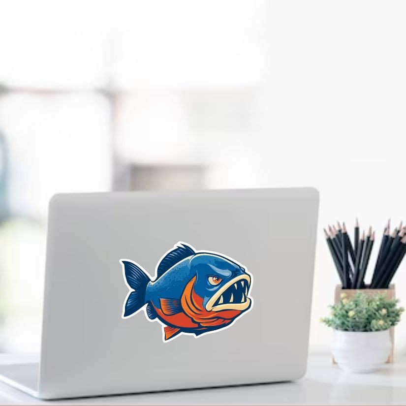 Piranha, Sticker, Peel N' Stick, Different Sizes