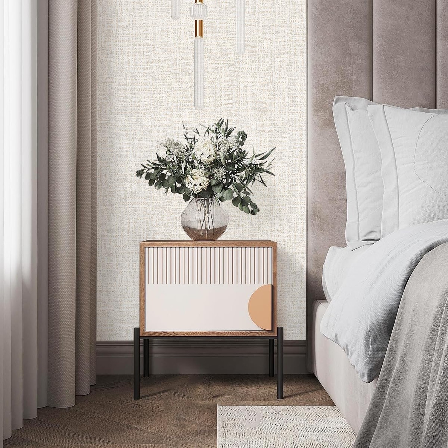 Beige Wallpaper Grasscloth Peel and Stick Wallpaper Contact Paper for Walls 1…