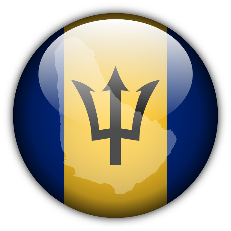 Barbados Map Flag Glossy Car Bumper Sticker Decal