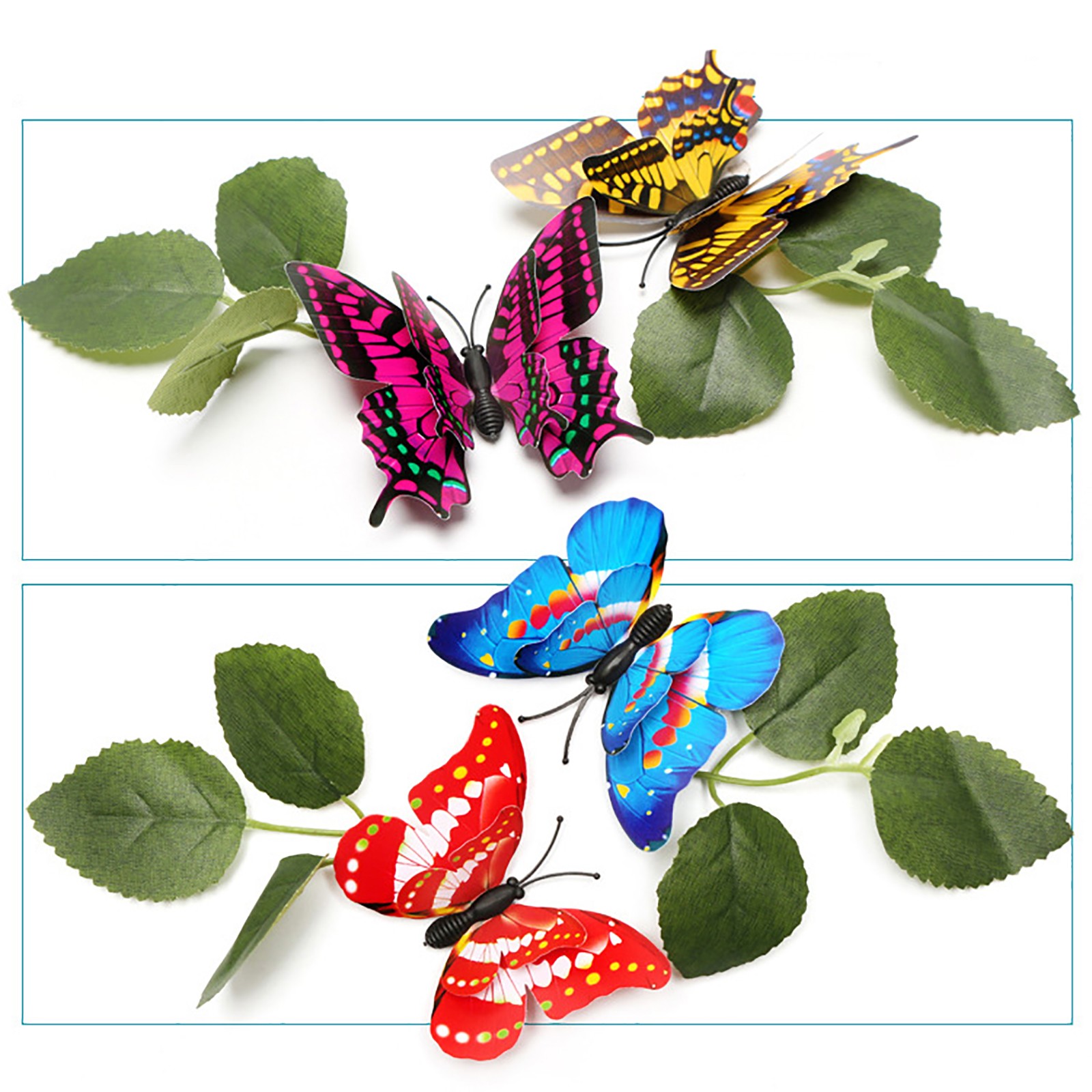 7cm 3D Mixed Color Double Layer Butterflies With Magnet Home Decoration Stickers