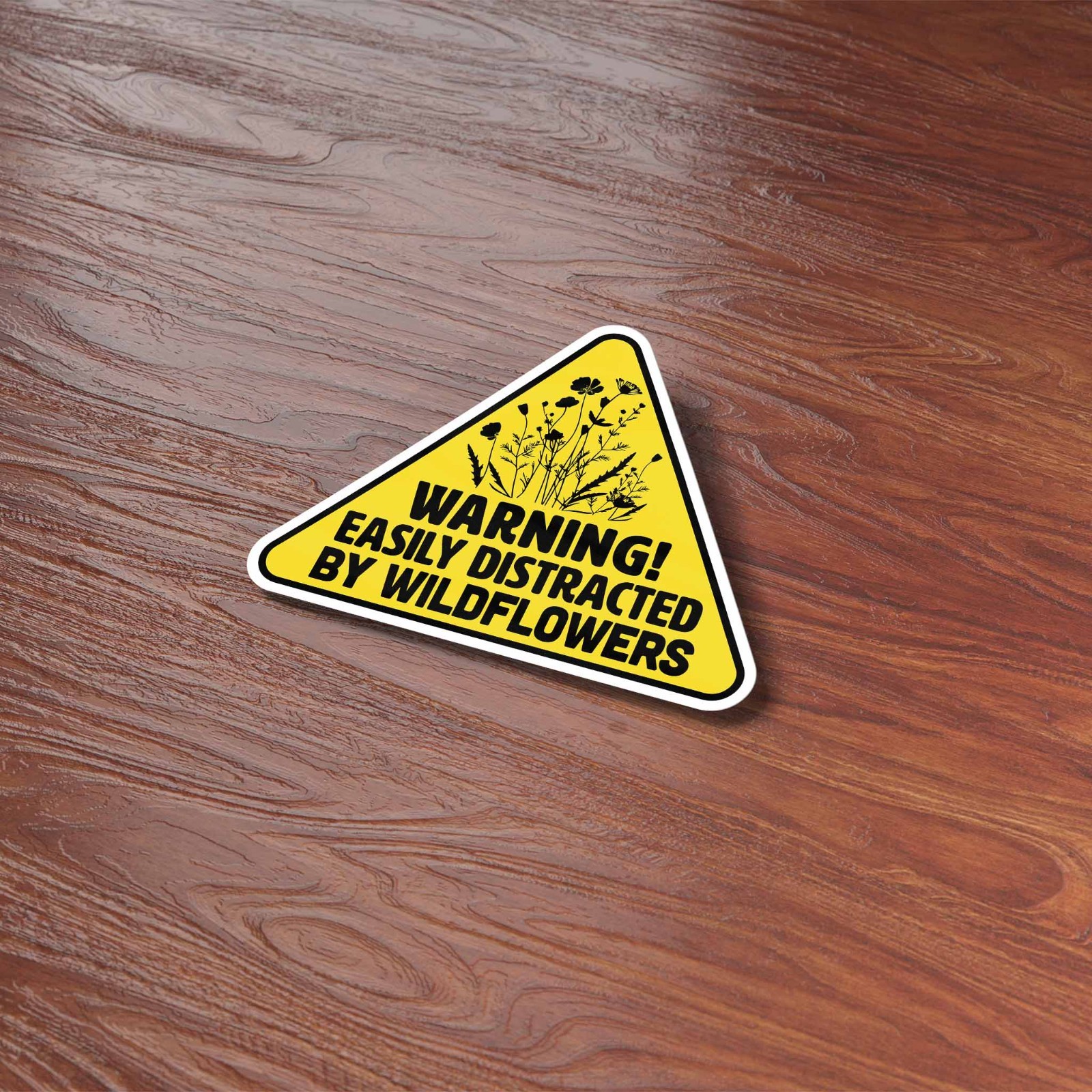 Easily Distracted by Wildflowers Sticker – Funny Nature Decal for Laptop