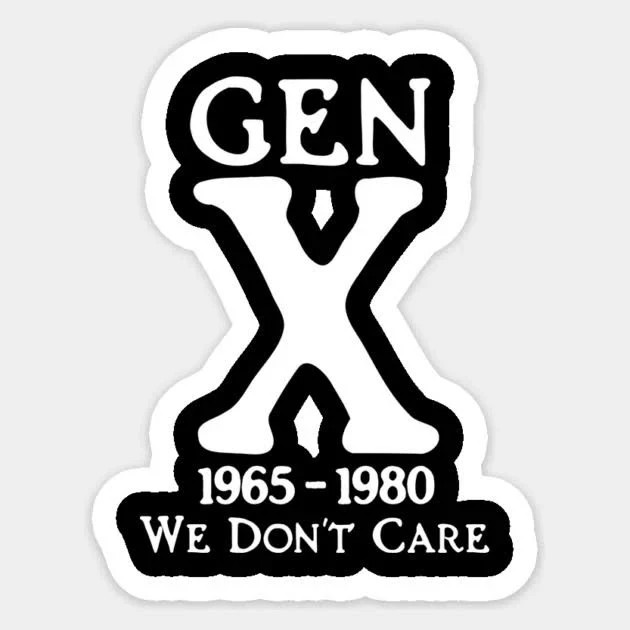 Funny Gen X 80's Vinyl Decal Retro Sticker Laptop Mirror Cup Tumblr Locker Bin