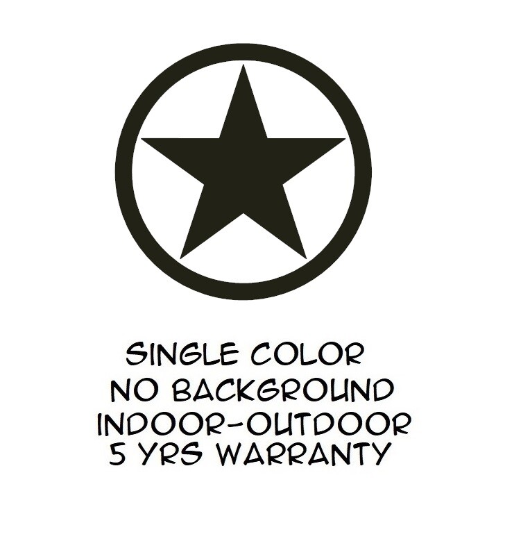 Army Star Sticker Vinyl Decal for Jeep US Military Truck Hood Door Car Window