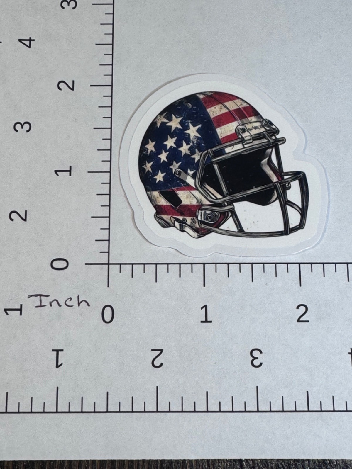 Patriotic sticker – Football Helmet – USA Flag – Decal 2”