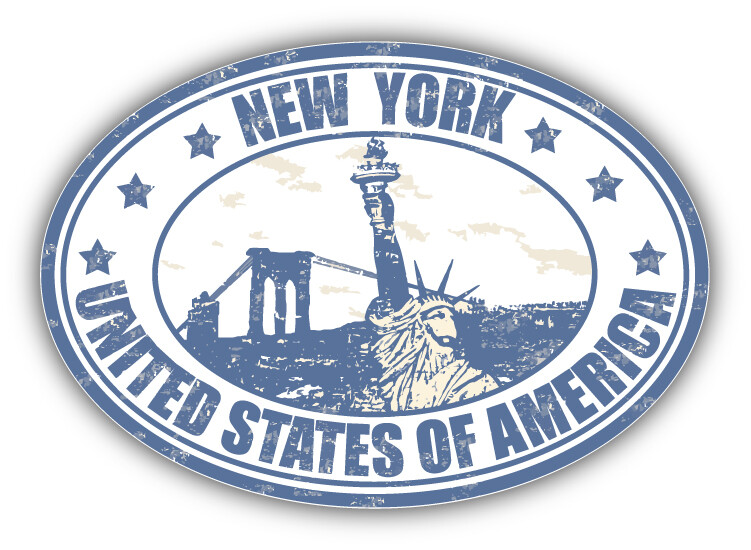 New York City USA Travel Grunge Stamp Car Bumper Sticker Decal