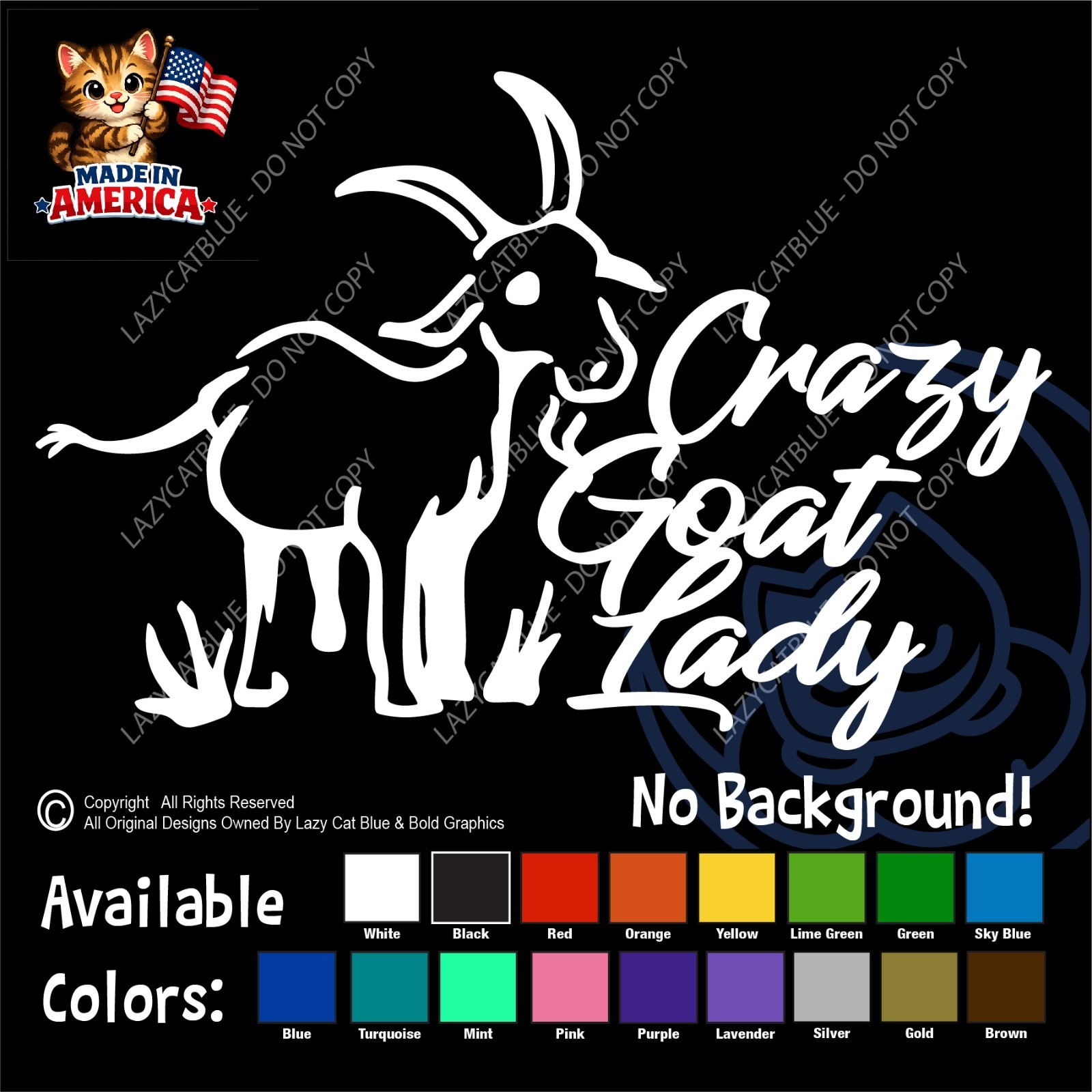 Crazy Goat Lady Decal Sticker Goats Kids Decor Farm Pet Life Nigerian Dwarf