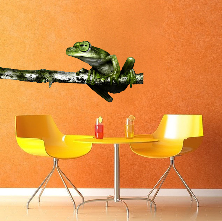 Frog Wall Decal Mural Tree Branch Nature Wild Animals Removable Wall Art, a13