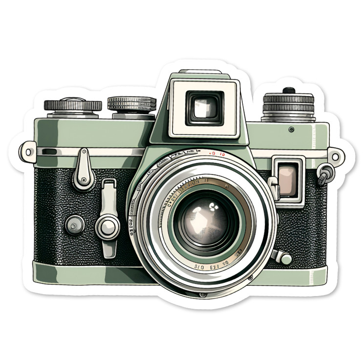 Camera Travel Vinyl Sticker Water Resistant Scrapbooking, Water Bottle, Laptop