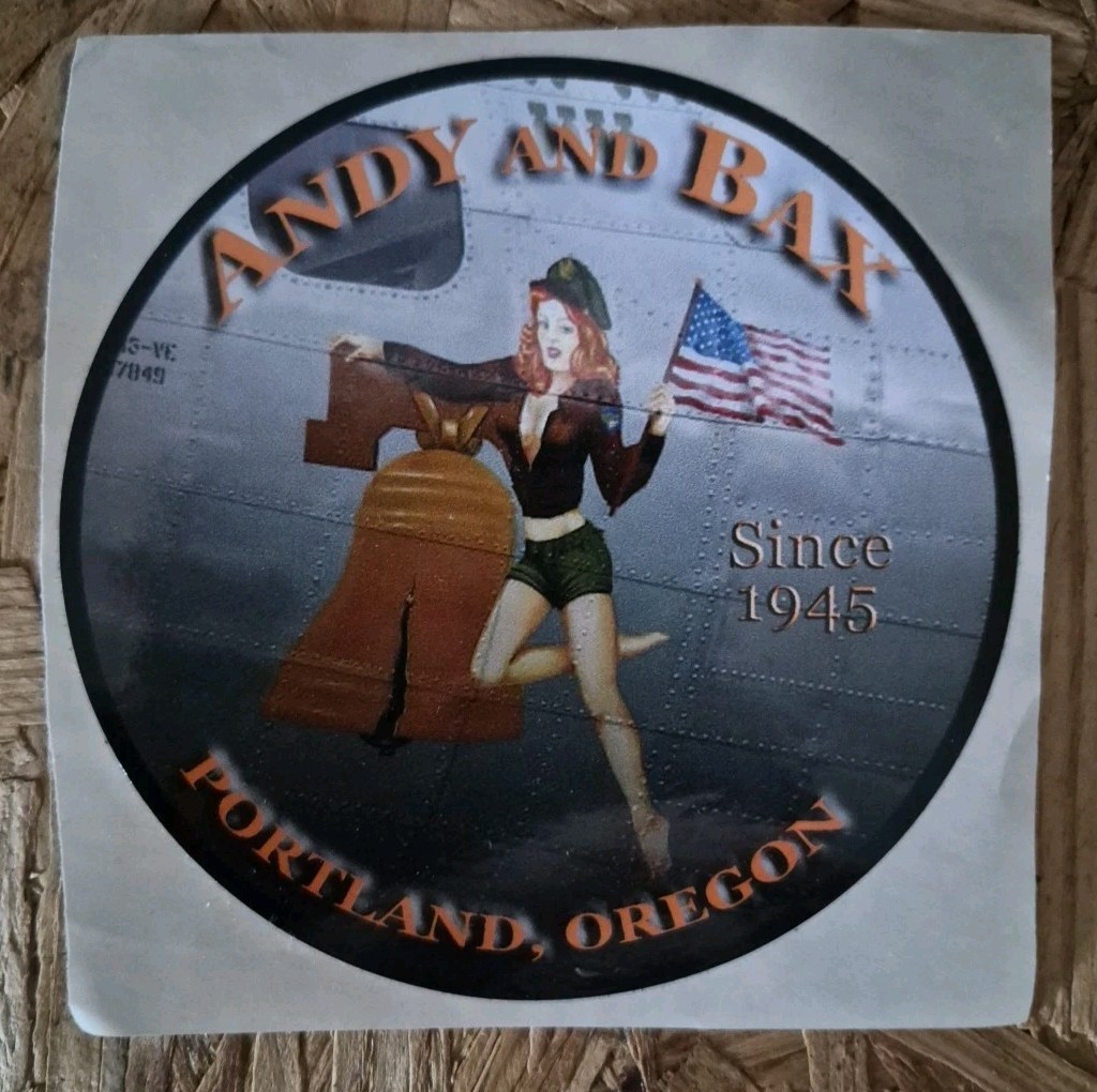 Vintage Andy and Bax Portland Oregon 4" Sticker 78 Years In Business Closed