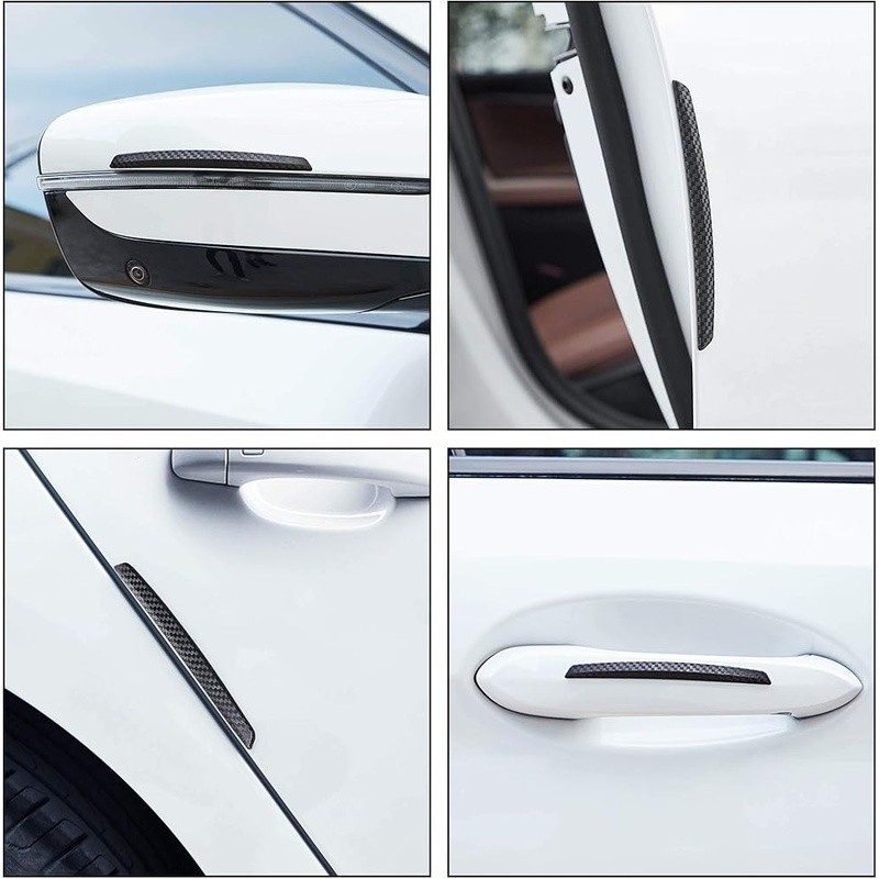 Universal Carbon Fiber Car Door Anti-Collision Strip Scratch Protector 4-Pack US