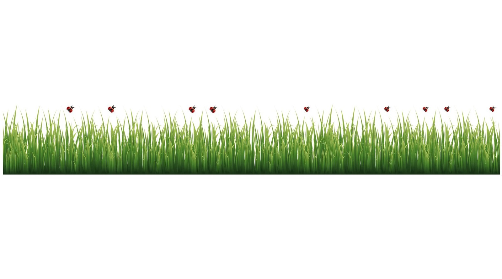 , Grass and Ladybugs Border Decal, Green, Wall Decal, Multicolor, 78.75 x 11….