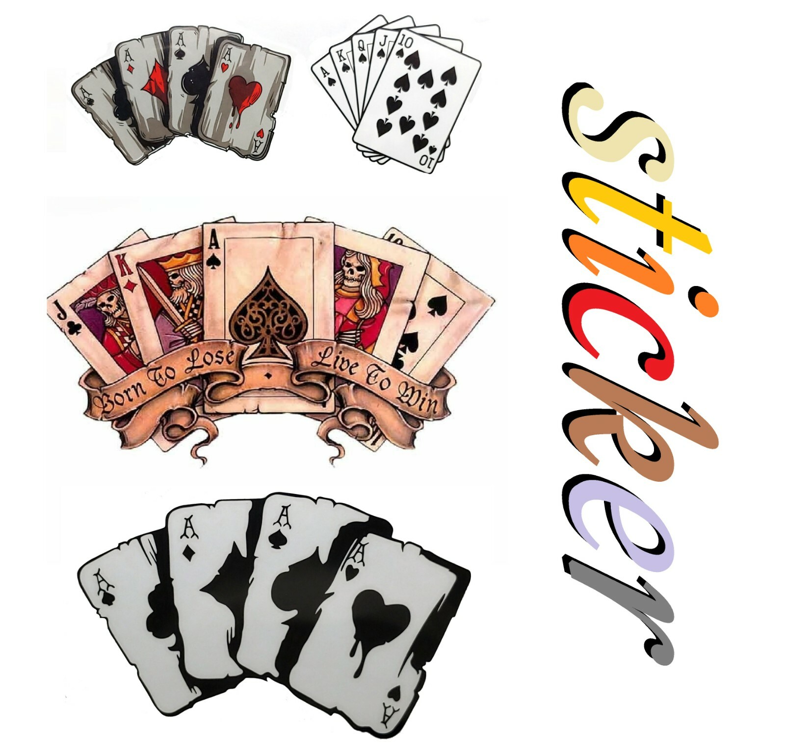Poker sticker for car laptop door man cave