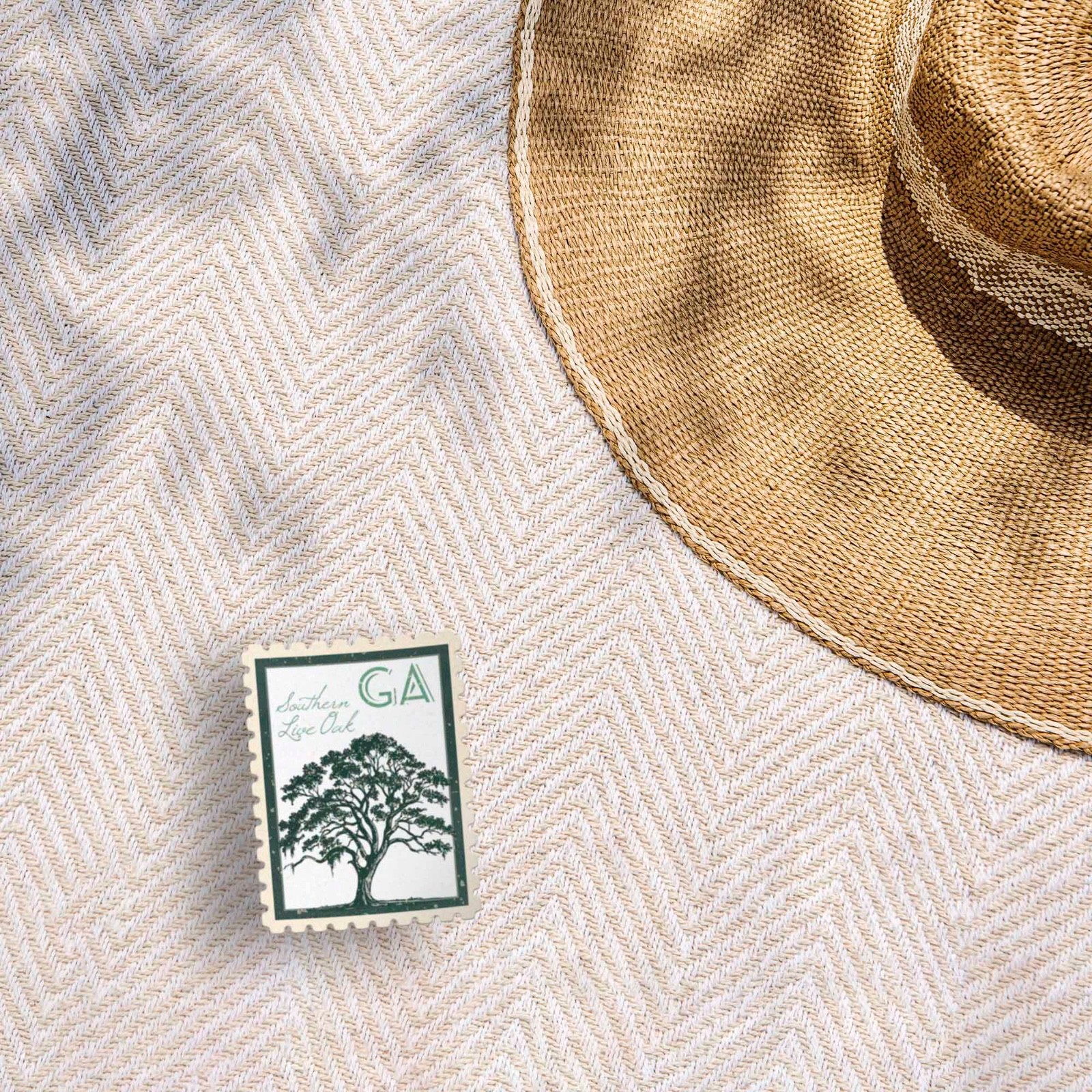 Georgia State Tree Southern Live Oak Sticker- GA Vintage Stamp Decal