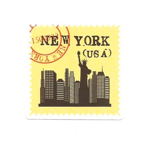 Empire State Building Vinyl Sticker New York City Postage Stamp Souvenir Die Cut