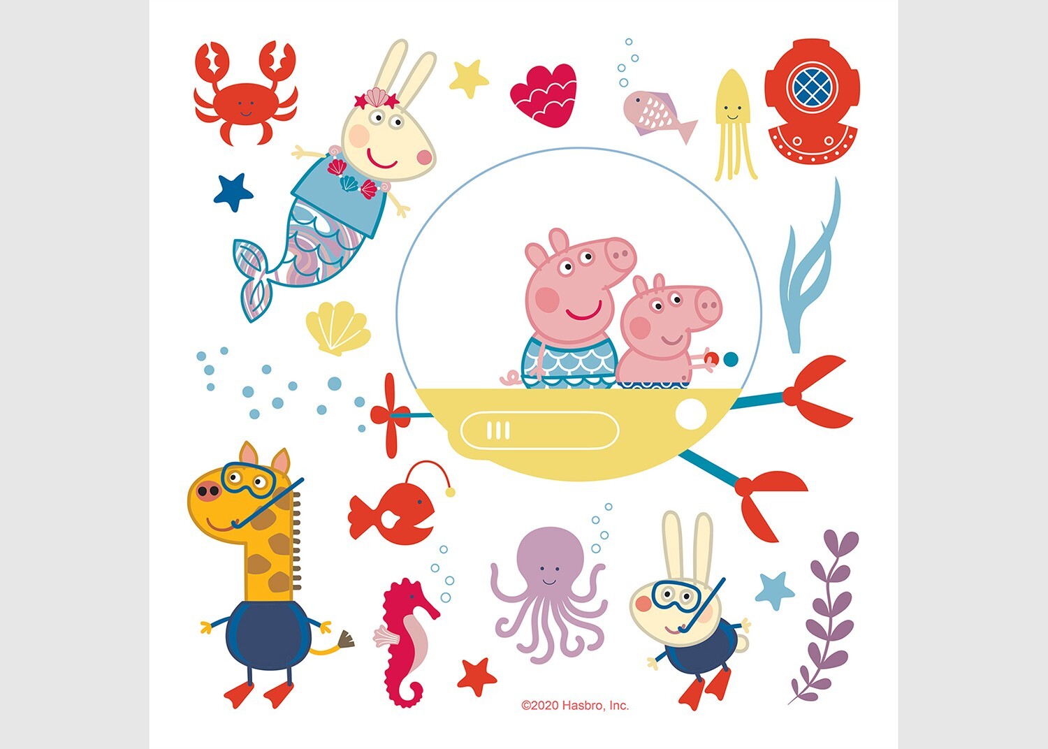 Peppa Pig Wall STICKERS 30x30cm decals SET kids bedroom children girl decor