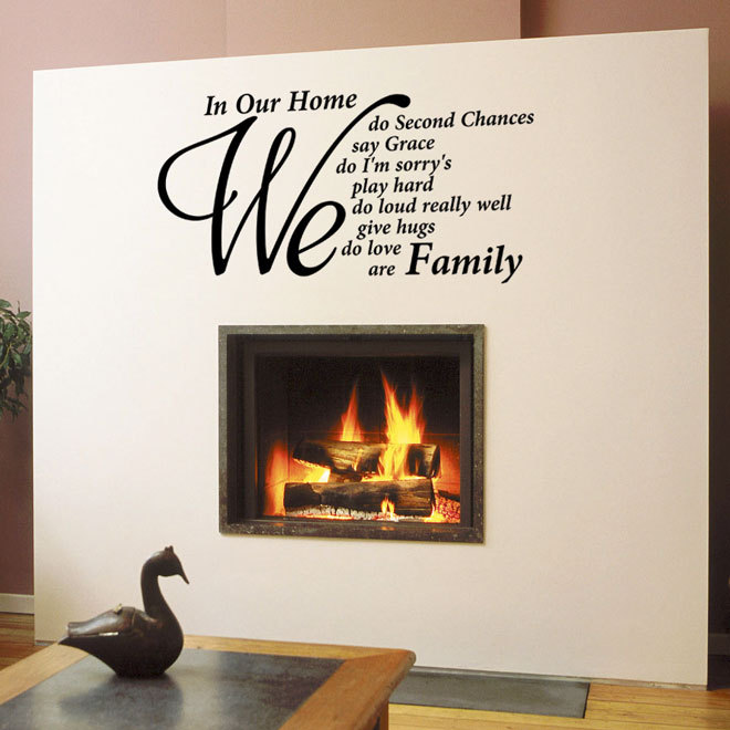 VINYL WALL ART STICKER FAMILY IN OUR HOME QUOTE DECAL ART HOME DECOR