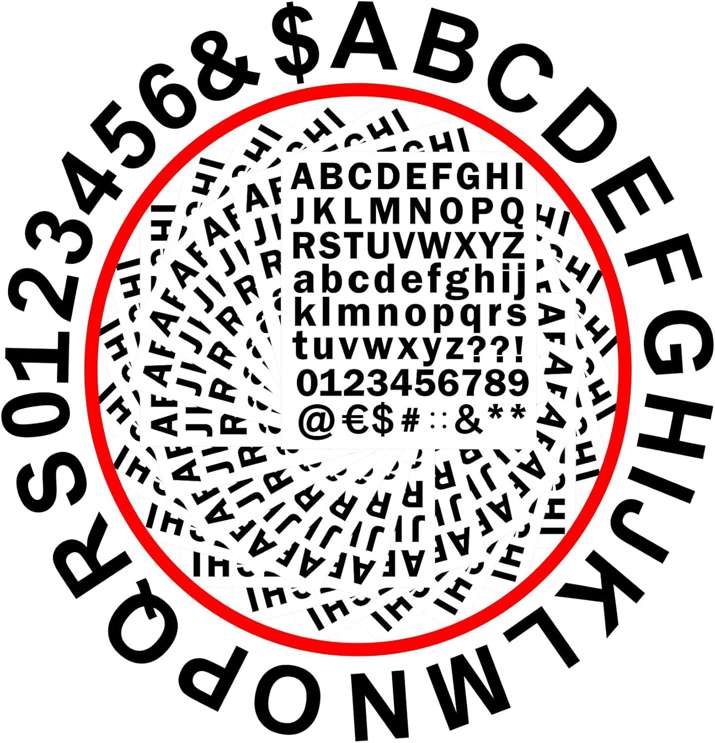 1 Inch Number and Letter Stickers, Water Resistant Vinyl Adhesive Alphabet Decal