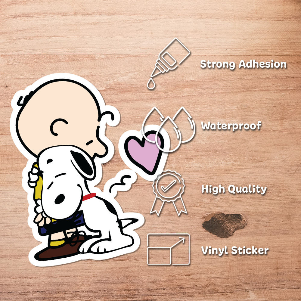 Peanuts Sticker Of Snoopy Hugging Charlie Brown Cute And Aesthetic 3.2" x 4"
