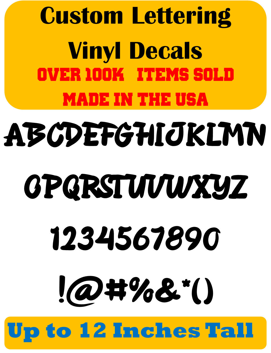 Custom Personalized Decal Vinyl Lettering Text Business Sign Graffiti Font vE