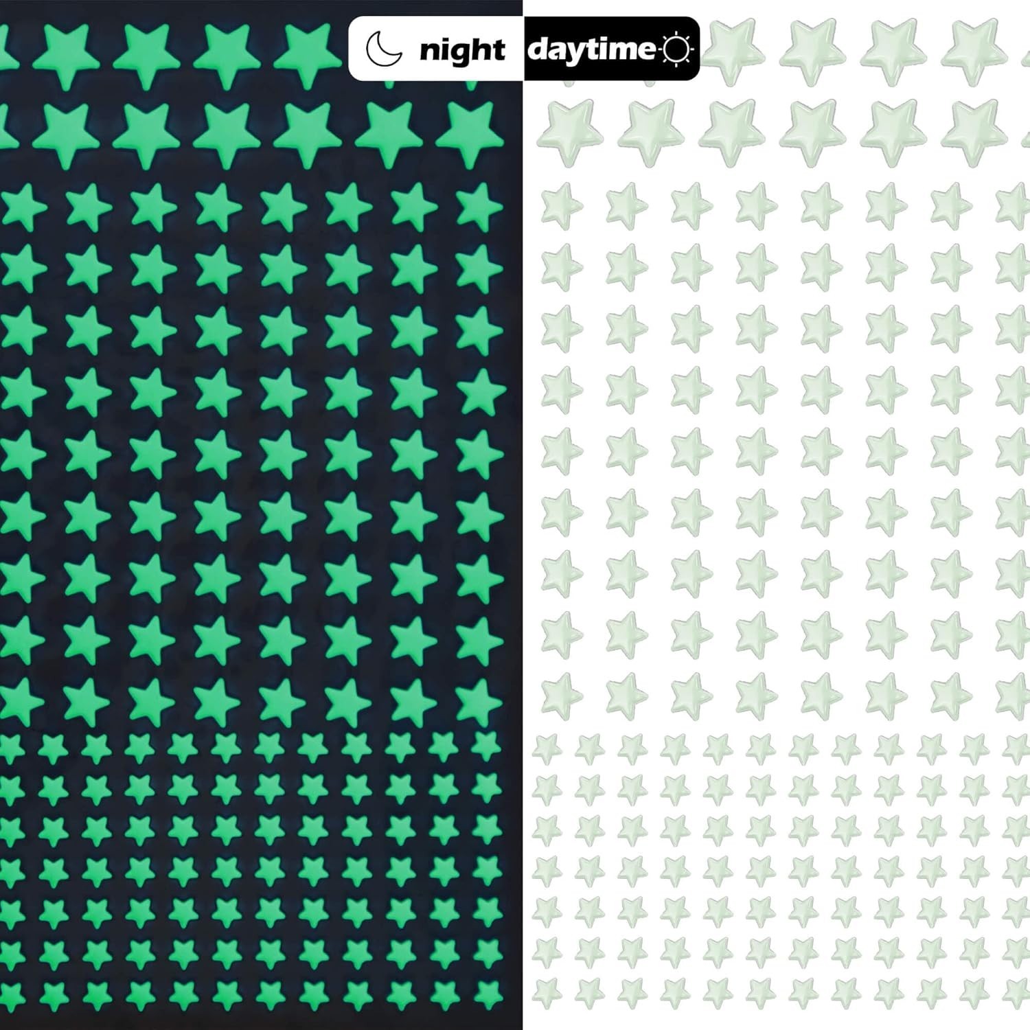 Glow in The Dark Stars Decals Decor for Ceiling 633 Pcs Realistic 3D Stickers…