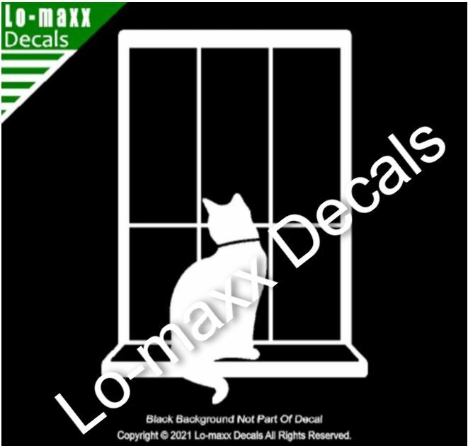 Cat In Window Superior Quality Unique Graphic Design Die Cut Vinyl Decal Art