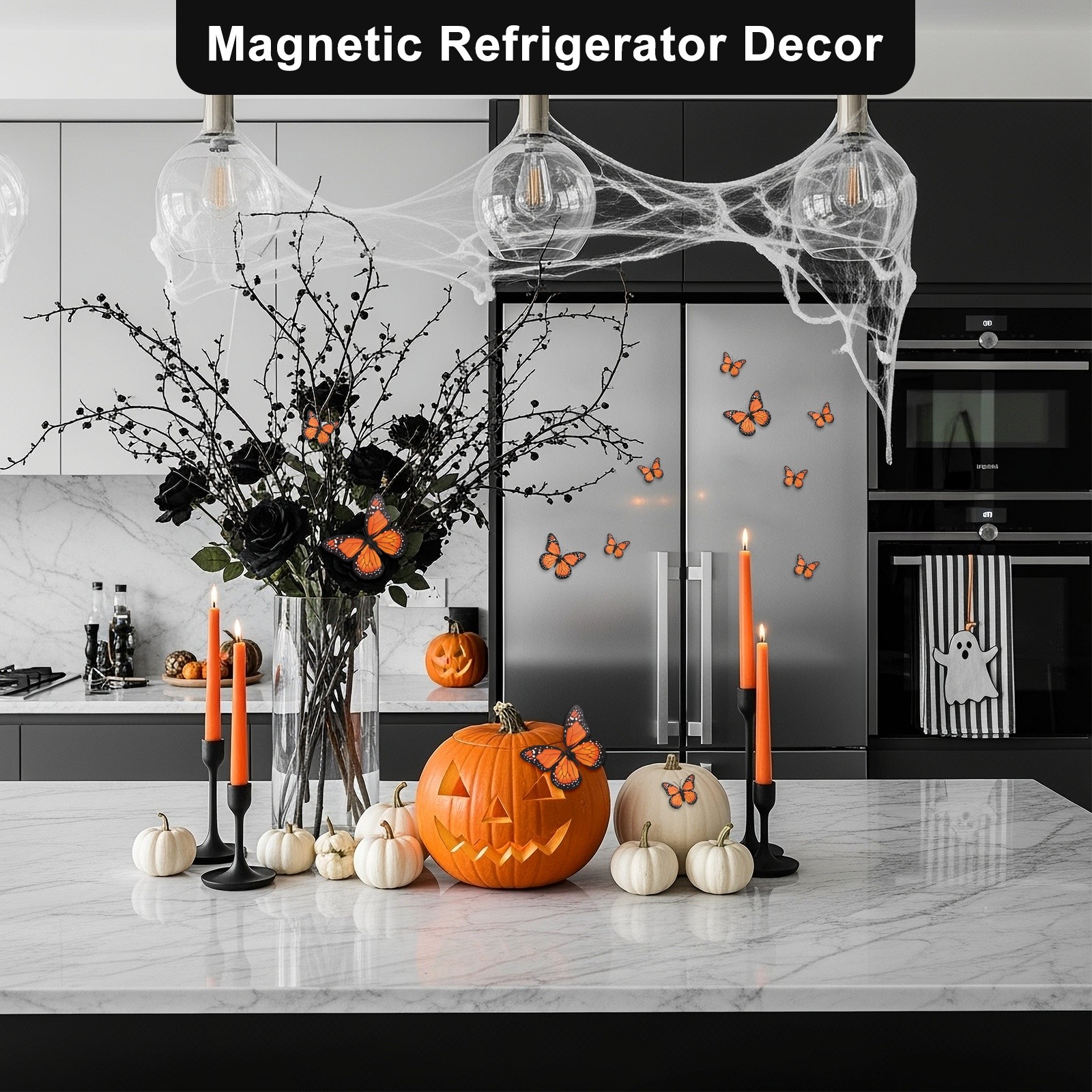 12 Pack Monarch Butterfly Decorations, 3D Wall Decor [Orange, 2.36"x1.97"]
