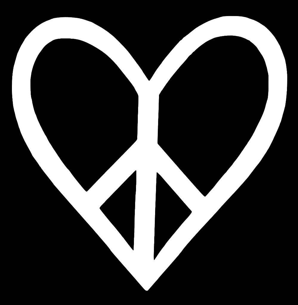 Peace Heart Decal Sticker Hippie Gypsy Rock n Roll Love Yeti Cup