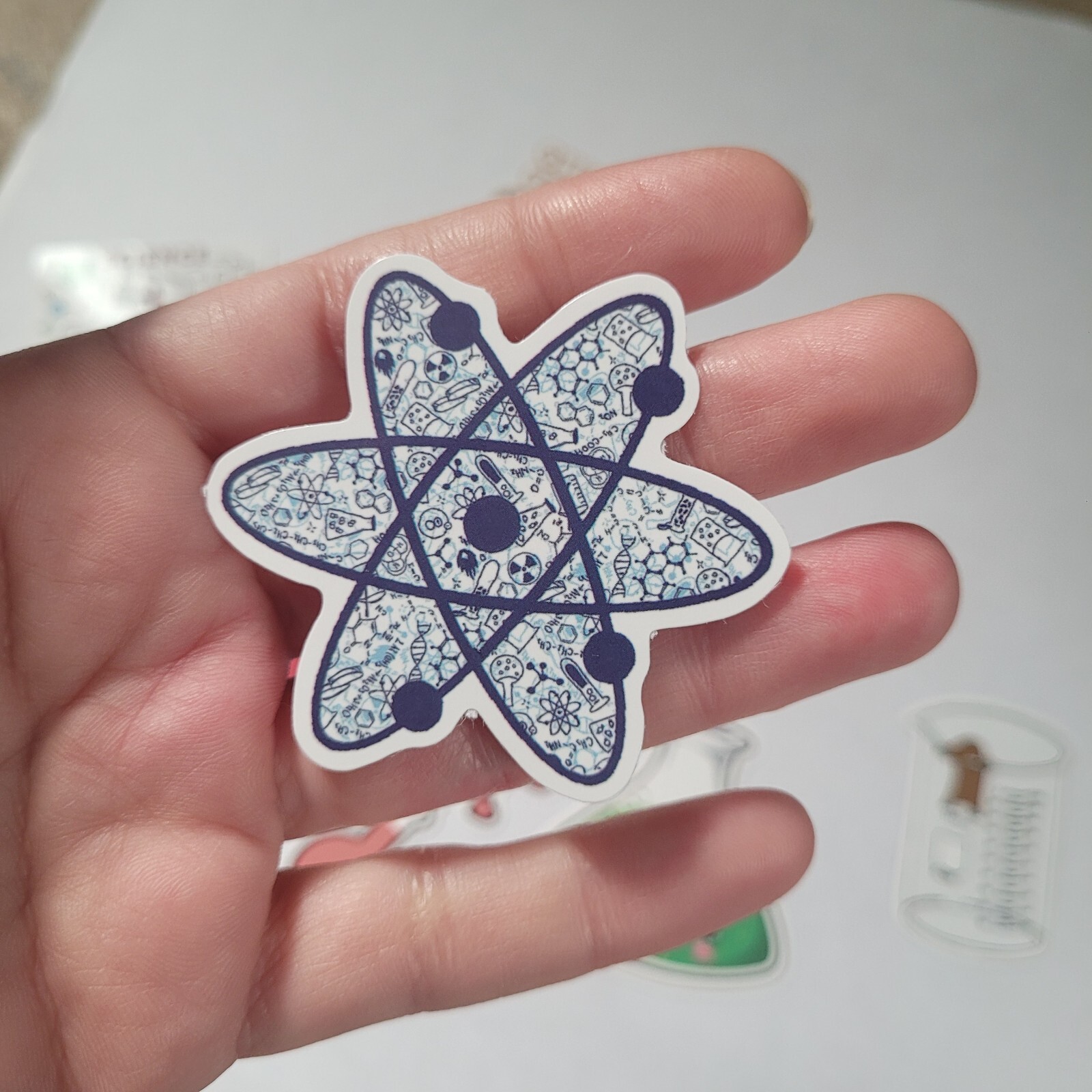 Science lab vinyl sticker set of 8 chemistry chemical beaker experiment atom