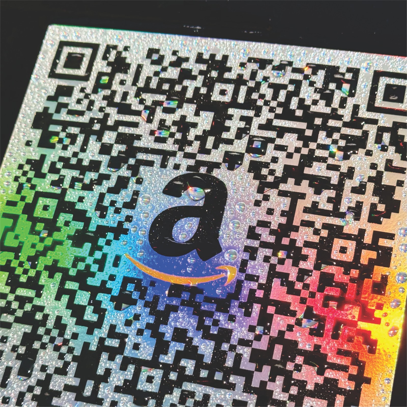 Custom QR Code Holographic Stickers 100 Pack Personalized Waterproof Business