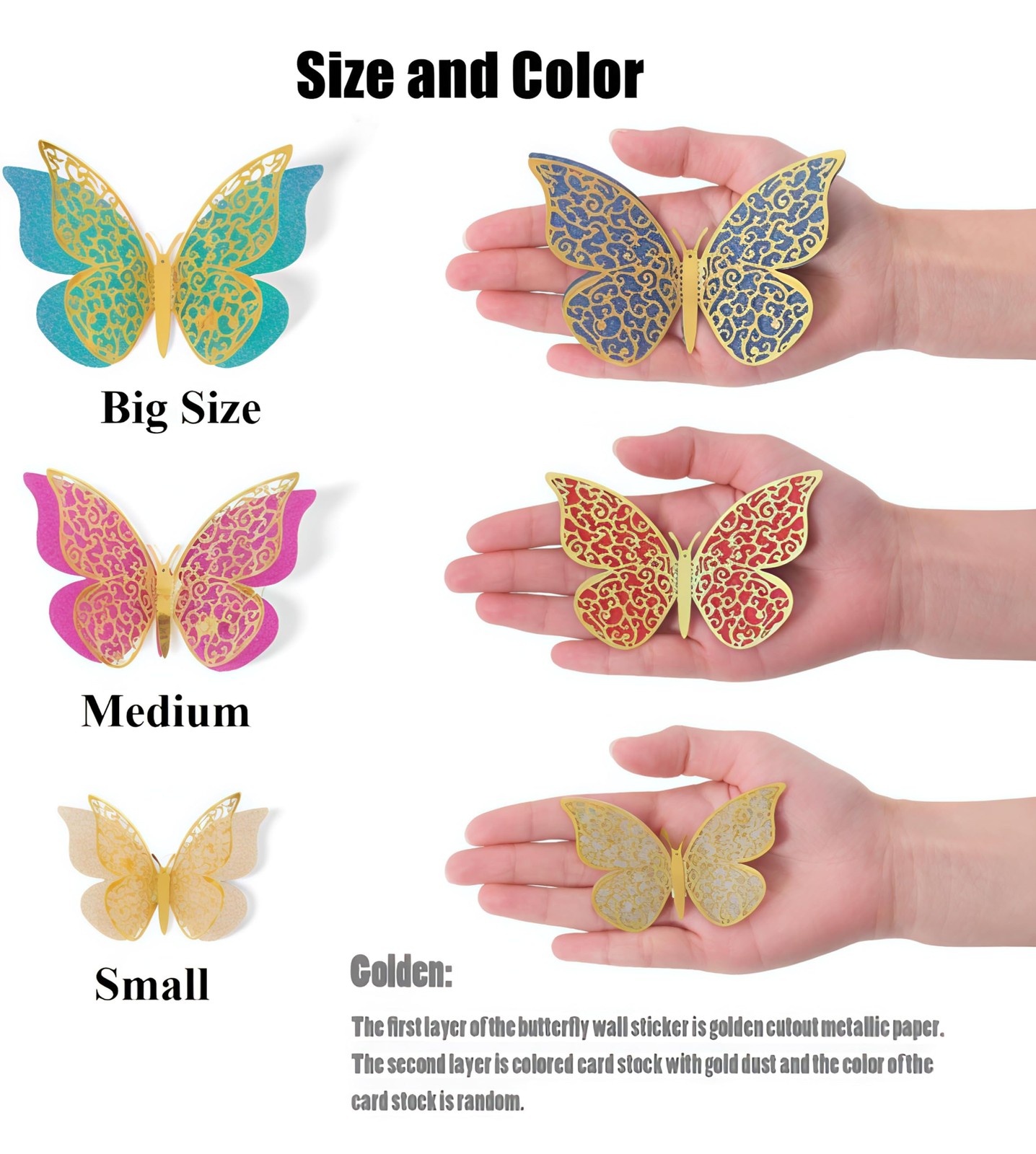 3D Metallic Silver Butterfly Wall Stickers Set of 12 | Multicolor Decorative …