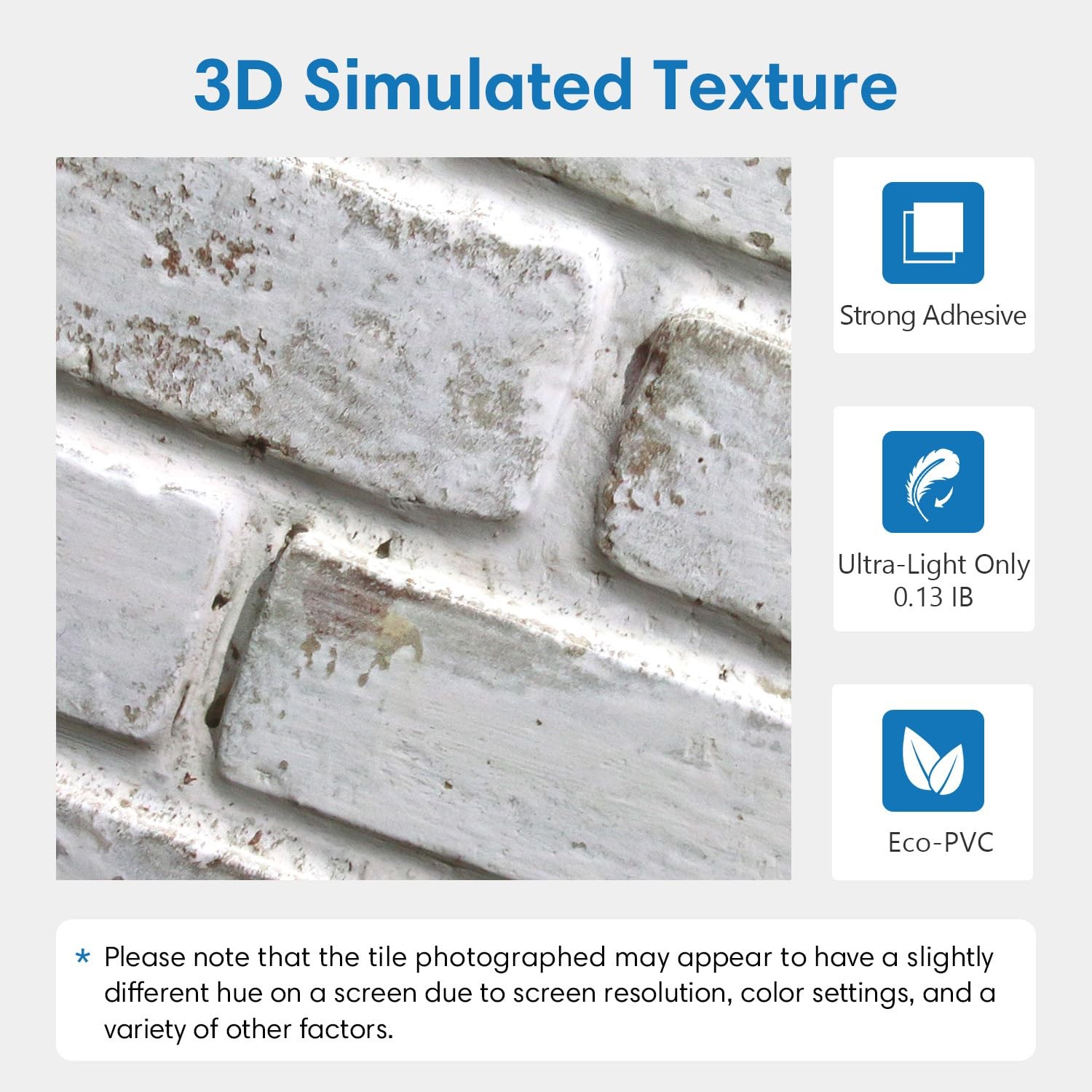 3D Faux Brick Wall Panel Peel and Stick, 10 Pcs of 12"X12", Small Size, Ultra…