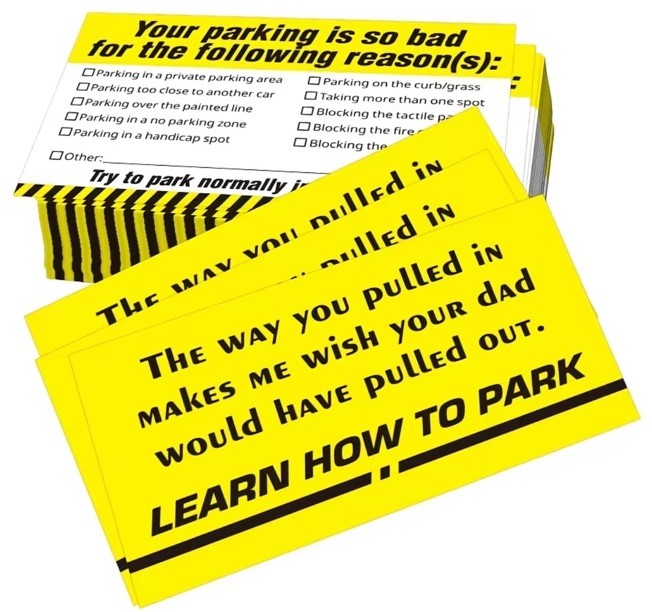 5 Pc Humorous Parking Violation Cards Prank Funny Card Fake Ticket Citation USA