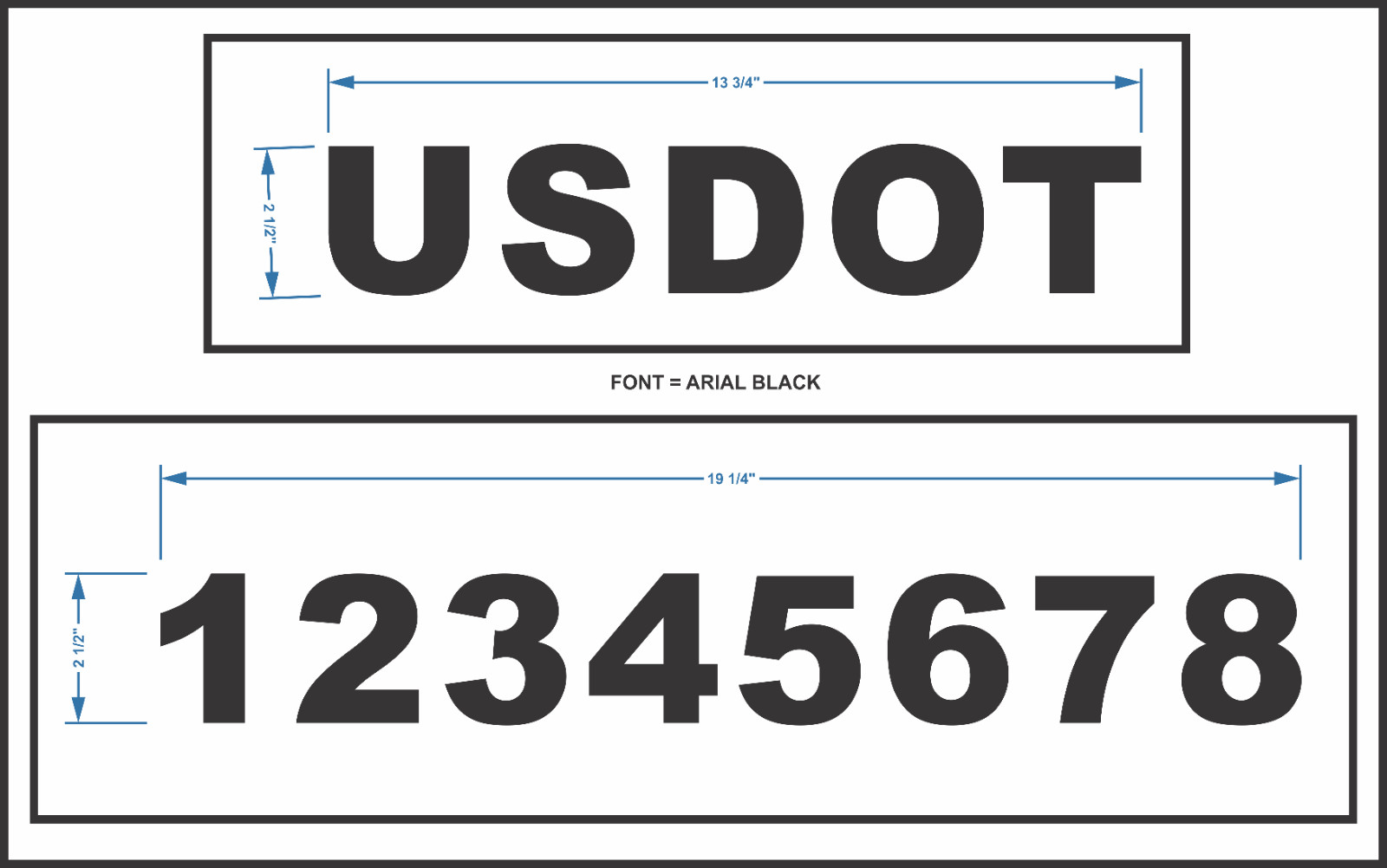 USDOT Vinyl Numbers Custom Stickers Decals Truck Semi US DOT Lettering van