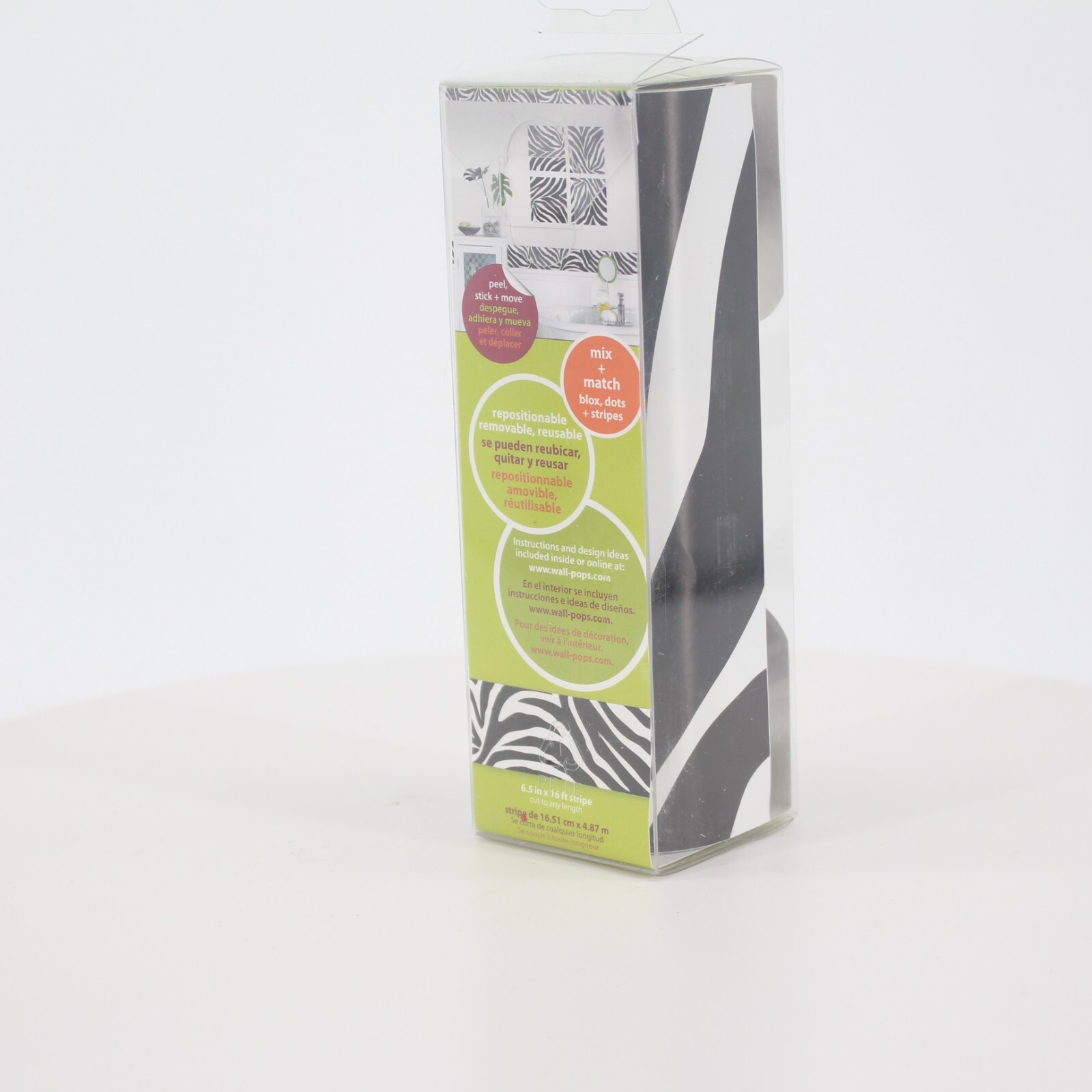 Wall Pops! Stripe Decor Art Go Wild Peel & Stick 6.5"x16ft Reusable Removable