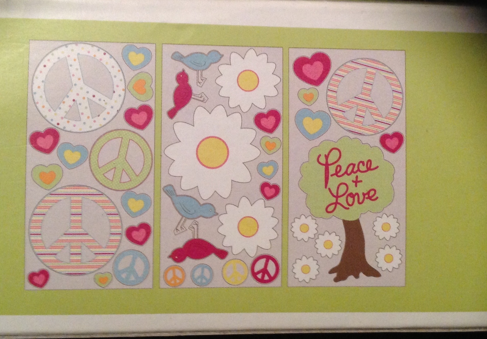 CIRCO Wall Decals Birds Flowers Hearts Peace Girl Collection NEW Pink Girls