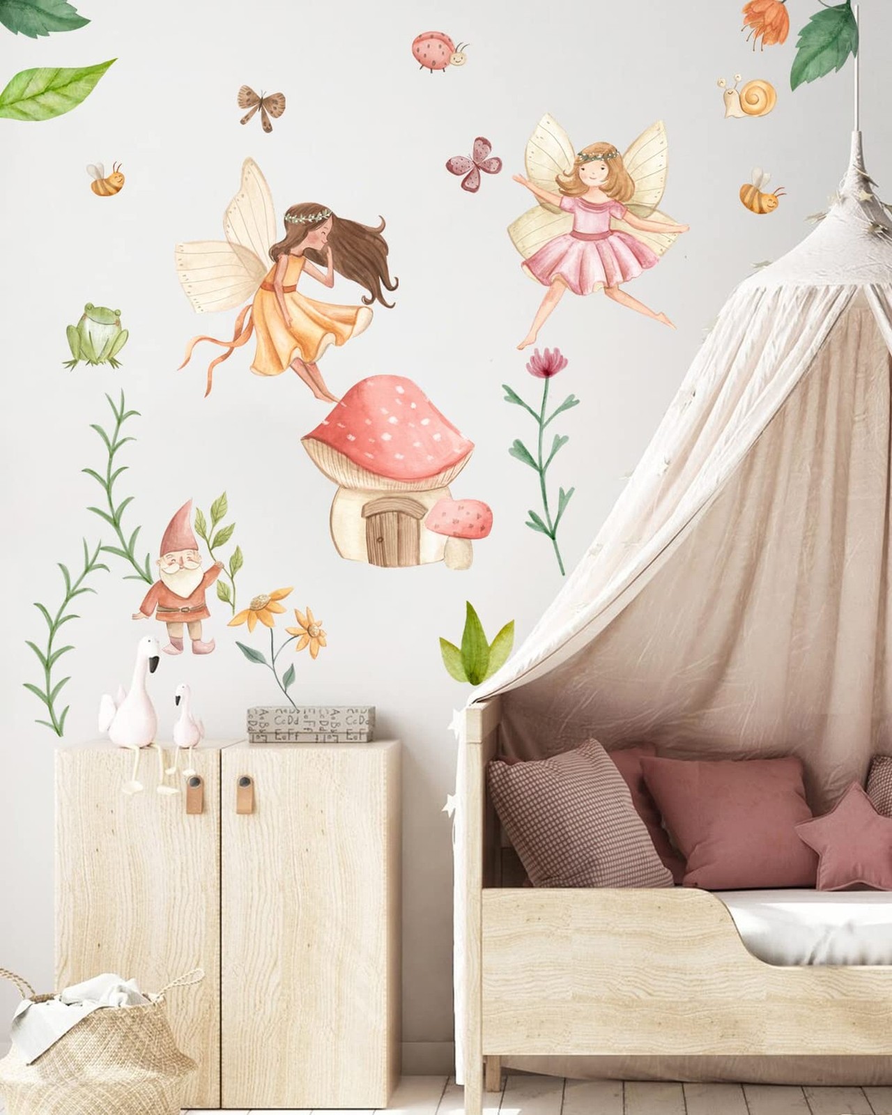 Fairy Angel Wall Sticker Flower Fairy Wall Decals Fairy Nursery Decor Fairy G…