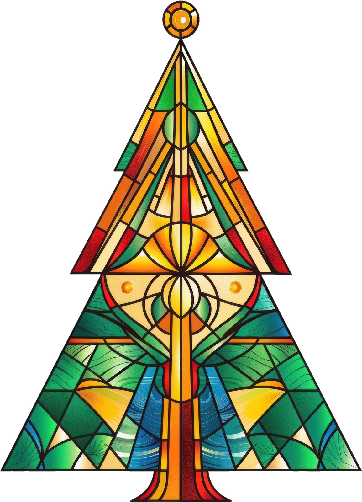 Wall sticker Christmas tree made of stained glass wall sticker 18X18 cm large