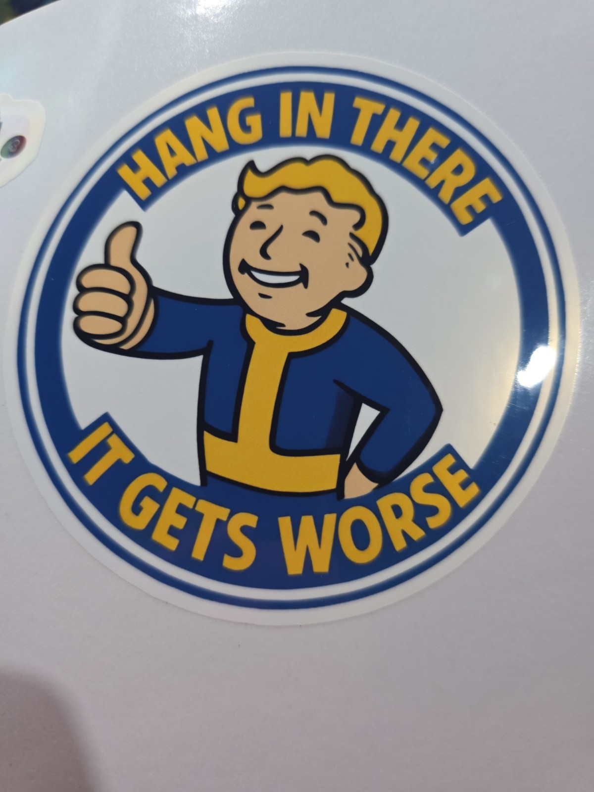 Fallout Vault Boy 4"x4" Dont Worry Sticker High Gloss Vinyl Decal Print