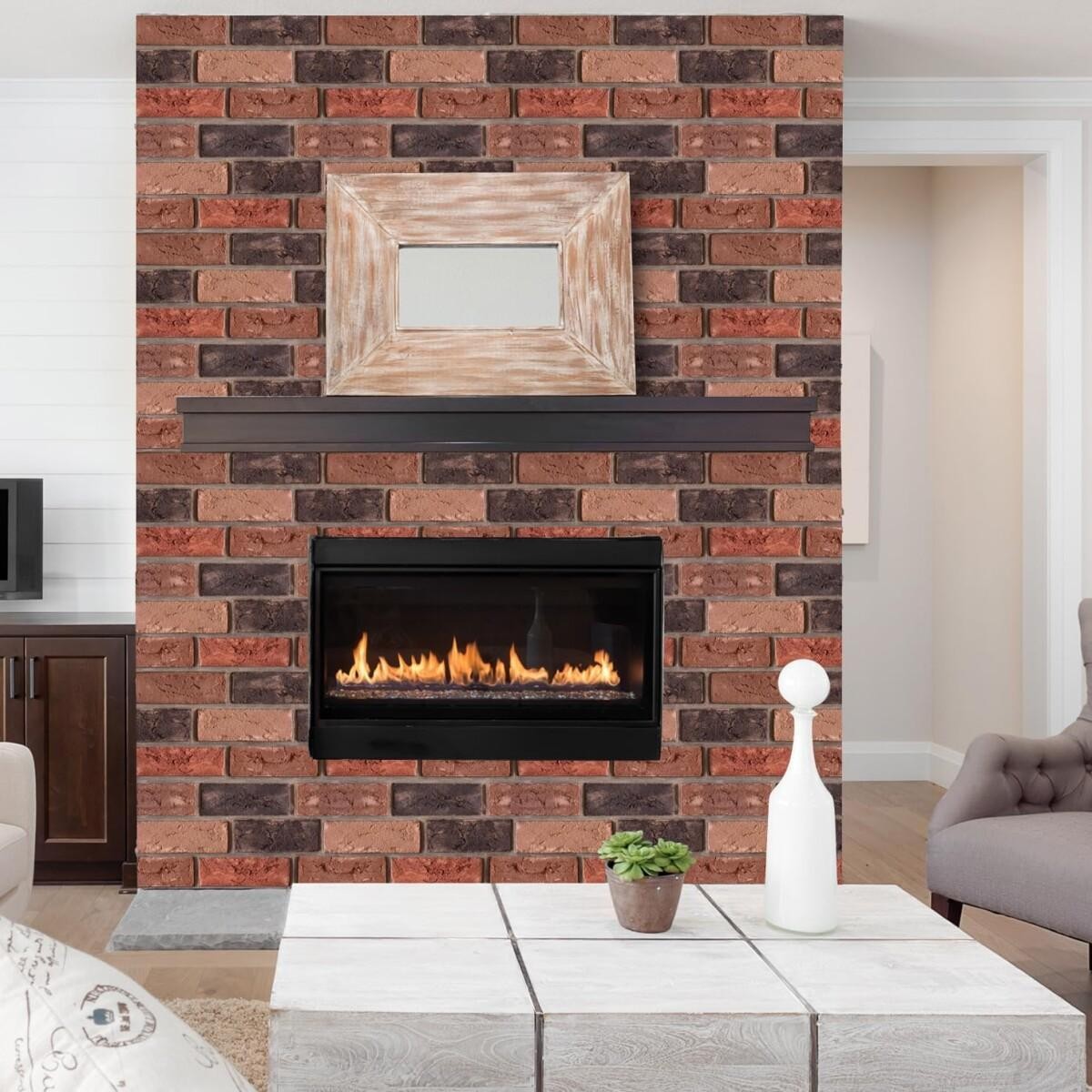 10PCS Brown/Grey 3D Wall Panels 11.8In Stick Brick Wallpaper Self Adhesive Decor